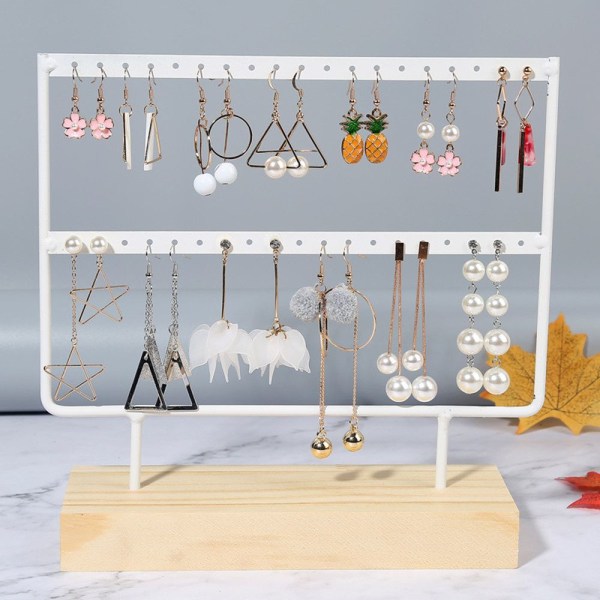 Örhänge Hängande Display Rack Smycken Organizer VIT white