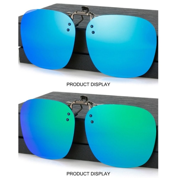 Clip-On polariserade solglasögon Flip-up solglasögon för Blue Pink