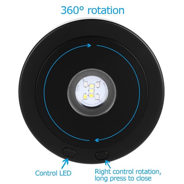 Led Roterende Display Stand 8 Lys Modes Display Sokler SORT black