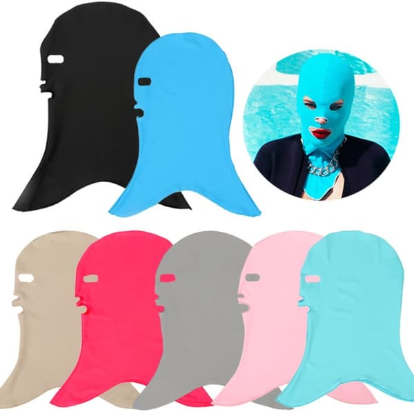 Badehætte Facekini Maske SØBLÅ Lake Blue