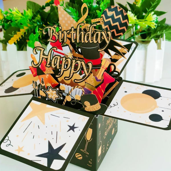 3D pop-up buket papirblomster 5 5 5