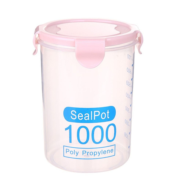 2 Stk Fødevarekonservering Beholder Korn Korn Krukke PINK 1000ML Pink 1000ML