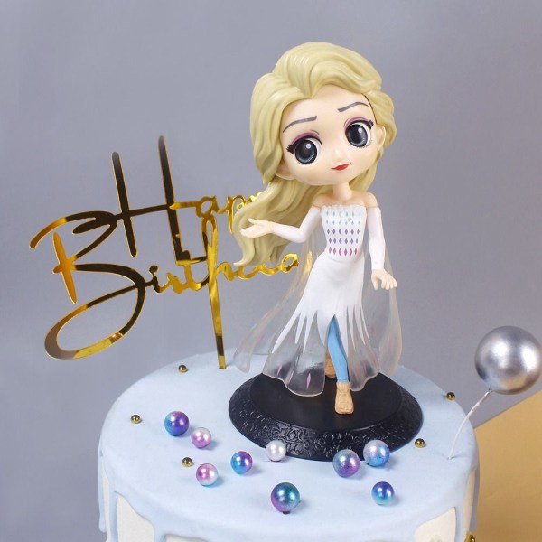 Tecknad Frozen Bakning Tårtdekoration Anna Elsa Miniatyrer Tårttårta