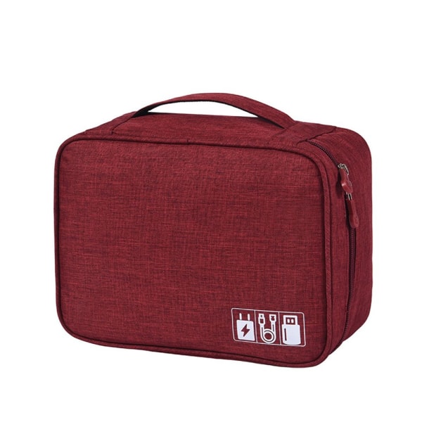 Förvaringsväska Organizer USB -datakabel WINE RED Wine Red