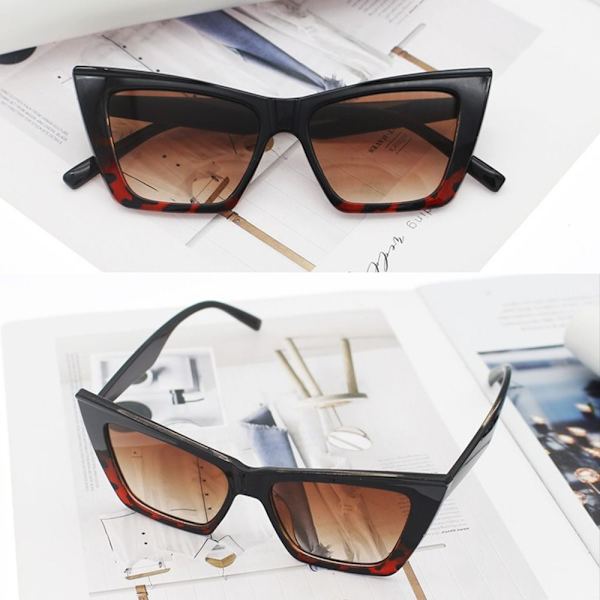 Cat Eye Solbriller Firkantede Solbriller SORT LEOPARD SORT Black Leopard