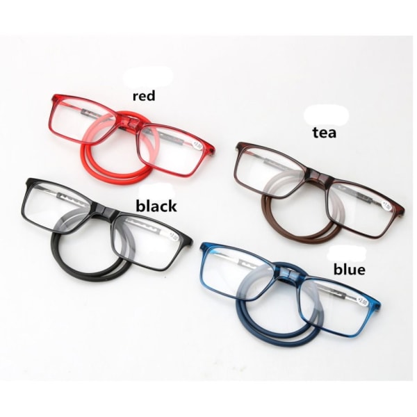 Anti-blåt lys læsebriller Firkantede briller RØD +300 +300 red +300-+300