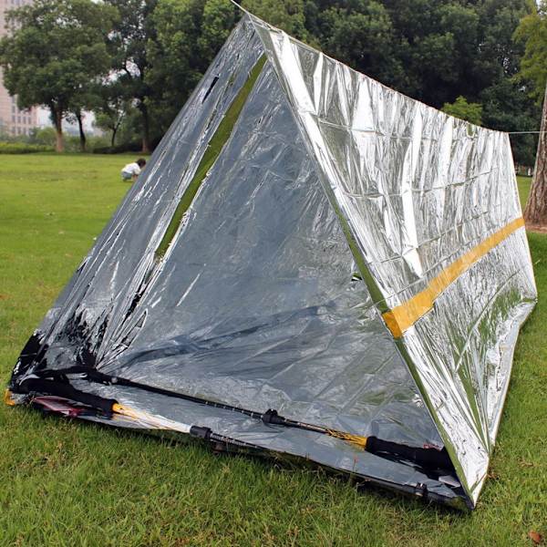 Utomhus bärbar PE Emergency Survival Tent Sovsäck silver