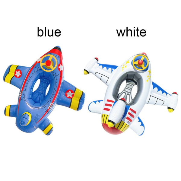 Uppblåsbara flygplan Simring Vatten Lek Säte Flytbåt blå