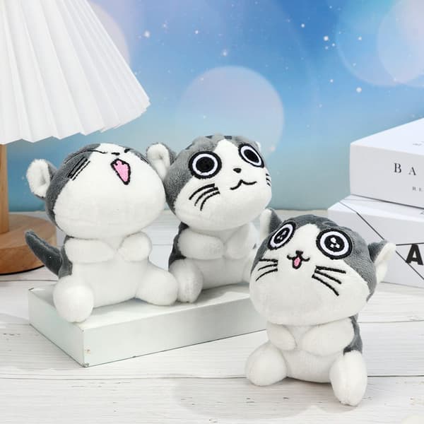 9CM Ca Cat Plysch fylld docka nyckelring
