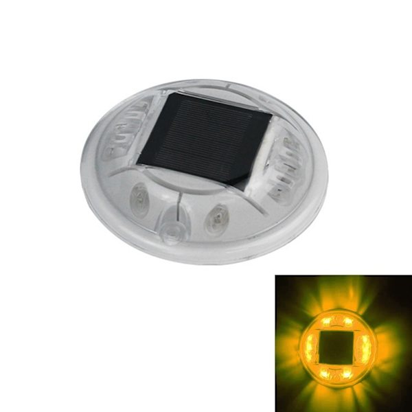 Solar Road Stud Light Trafikmarkeringslys GUL BLINKER Yellow flashing