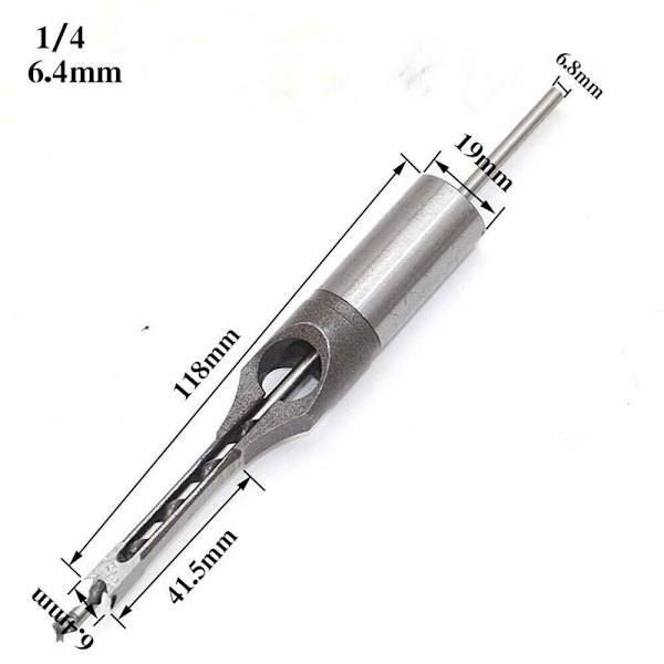 Firkantet hul boresnegl Bit Guide 6,4MM 6.4mm