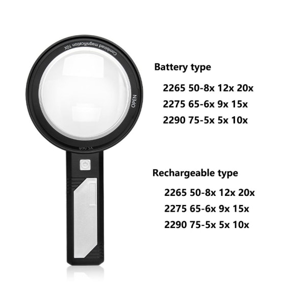 Opplyst forstørrelsesglass Opplyst forstørrelsesglass 2275 65 2275 65 rechargeable