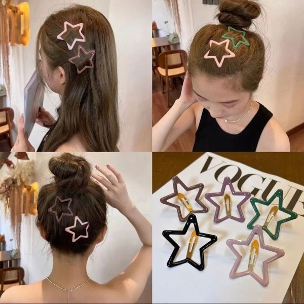 Star Hair Clips Pandehår Hårnål FARVE 1 FARVE 1 Color 1