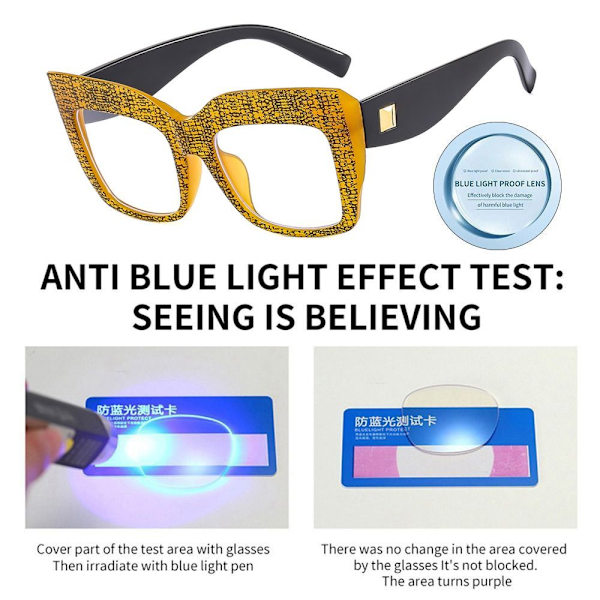 Anti-Blue Light Glasses Square Eyeglasses 5 5 5