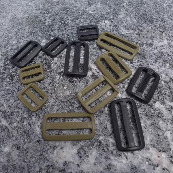 2stk Tri Glide Slider Stigelåsespenner SORT 5,0MM Black 5.0mm