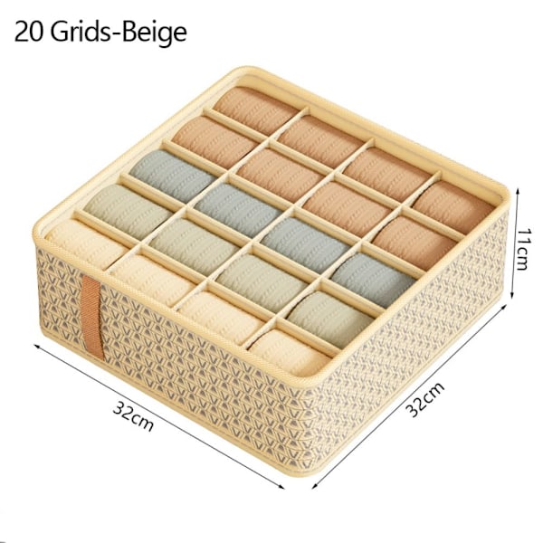 Underkläder Förvaringslåda Lådor Separatorlådor BEIGE 20 GRIDS 20 beige 20 grids-20 grids