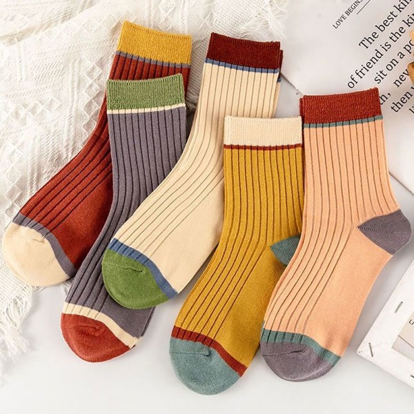 5paria Harajuku Retro Sukat Raidalliset Naisten Sukat MULTICOLOR MULTICOLOR