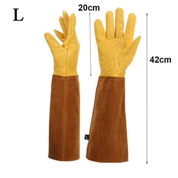 Åndbar læderhandske GUL L Yellow L