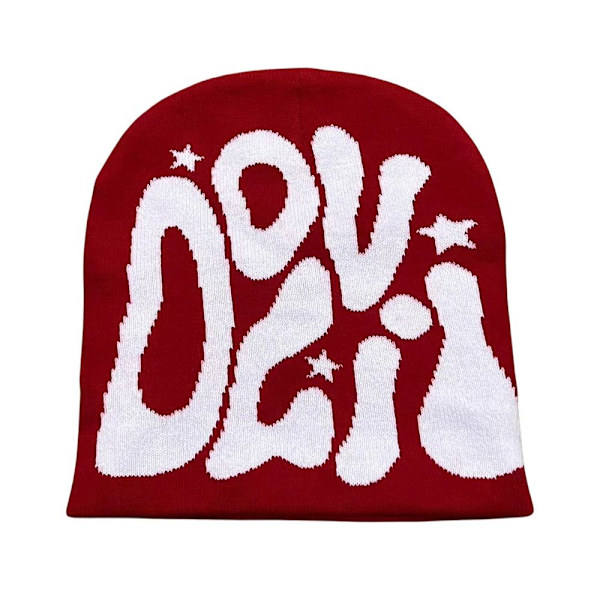 Strikkehette Lue Beanie Bonnet BLÅ&HVIT blue&white
