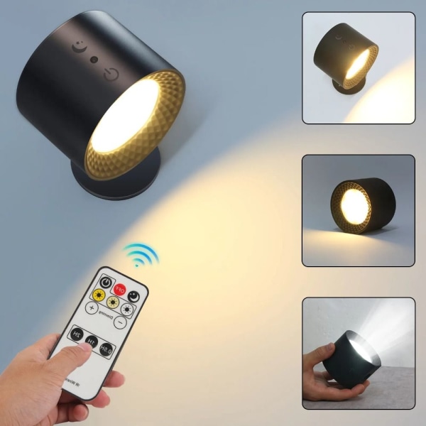 LED Vägglampor Ljusläsning Nattlampa SVART SVART Black