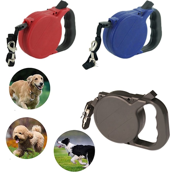 8 meter infällbart hundkoppel BLÅTT blue