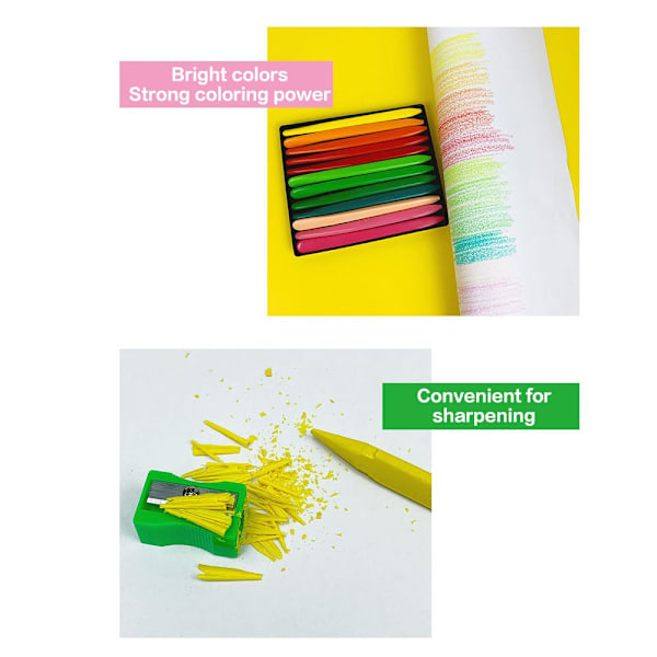 6/12/24/36 Farver Plastic Crayon Farvet Crayon 6FARVER 6FARVER 6Colors