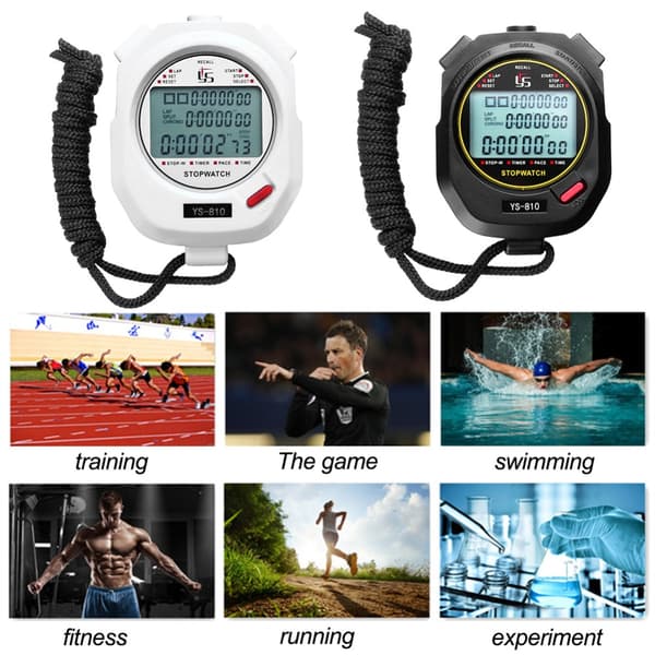 Digital stoppur Timer Träningstimer VIT 100 SPÅR VIT White 100 Tracks