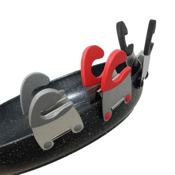 2stk Pan Side Scoop Clamp Pot Edge Shovel Clip GRÅ Grey