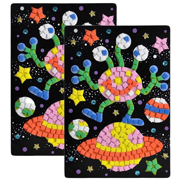 2PCS 3D Mosaics Pussel ritleksaker ET ET