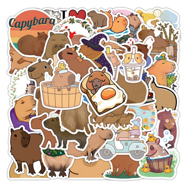 Klistremerker Animal Stickers Capybara Stickers