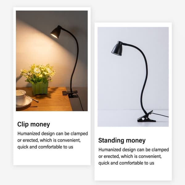 LED USB Clip Skrivbordslampa VIT white