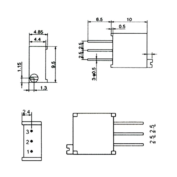 50 kpl Trimmerin potentiometri 3296W 50kpl 1K 50kpl 1K 50pcs 1K