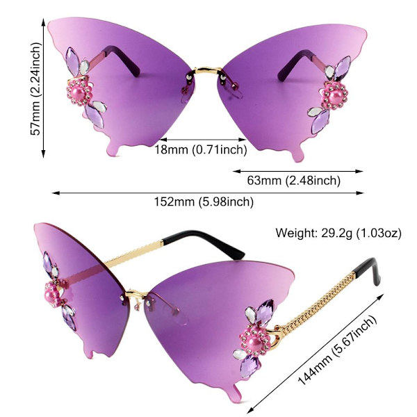 Crystal Butterfly Aurinkolasit Reunattomat aurinkolasit GRADIENT GREY Gradient Grey