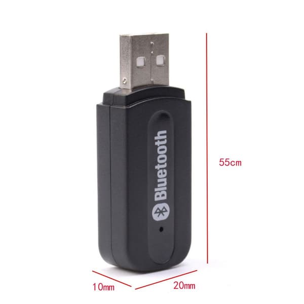 Bil Bluetooth-adapter MP3-musikkspiller Bluetooth-mottaker Black