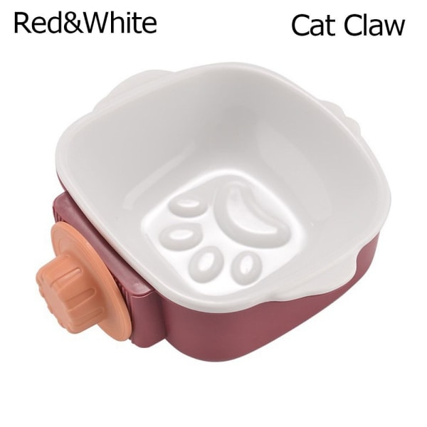 Lemmikkieläinten hidasruokakulho Hidas syömiskulho PUNAINEN&VALKOINEN KISSANKYNSI KISSANKYNSI Red&White Cat Claw-Cat Claw