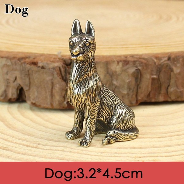 Okse Ornament Skulptur Kobber Miniatyrer Figurer HUND HUND Dog
