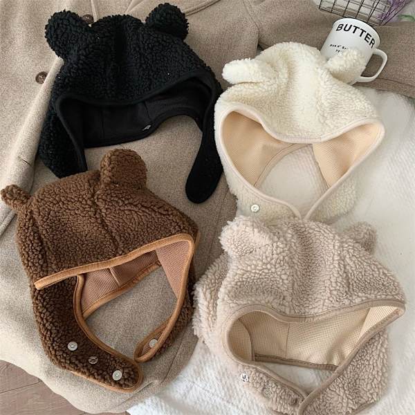 Vinter Beanies Kasketter Bear Pullover Hat HVID WHITE