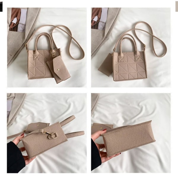 Skulderveske Liten Firkantet Veske KHAKI Khaki