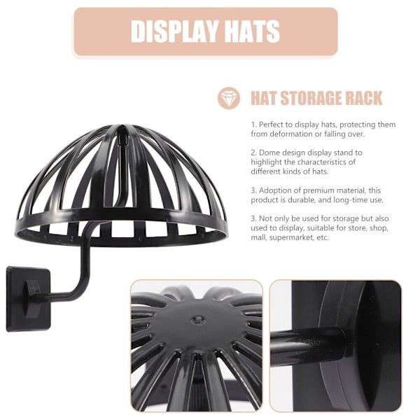 Hat Display Tool Peruukkinäytön pidike MUSTA Black