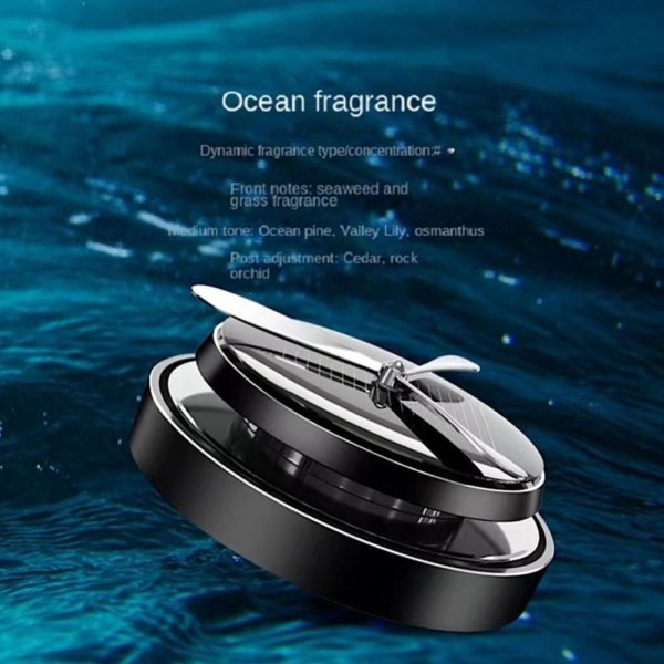 Solar Roterende Parfume Holder Bil Aroma Ornament OCEAN SMAG Ocean Flavor Flakes
