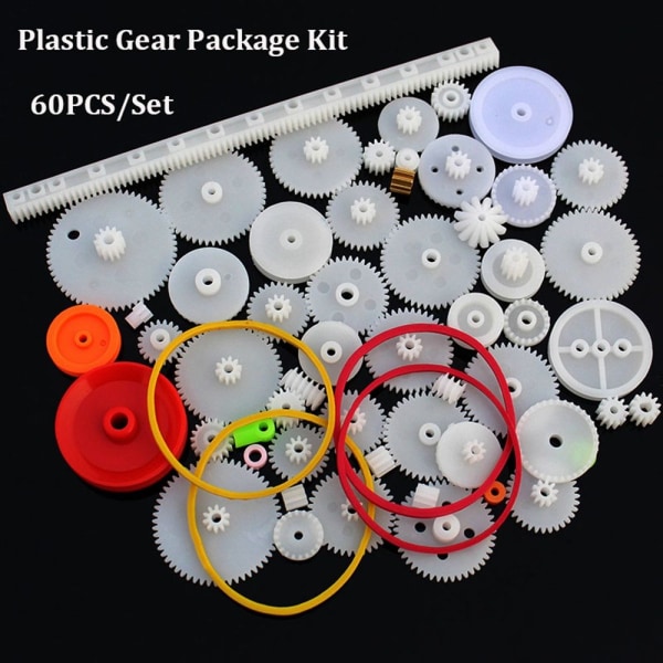 60PCS/ Set Plastic Gears Package Kit DIY Gear Sortiment