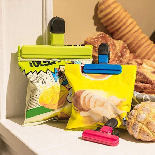 2/4 st plastpåse förseglingsklämma Stor spånpåse klämmor GRÖN L Green L