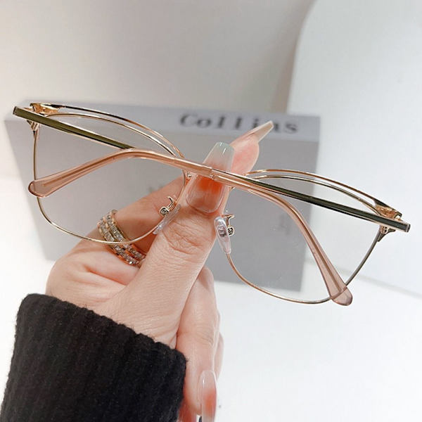 Anti-Blue Light Glasses Pyöreät silmälasit BEIGE Beige