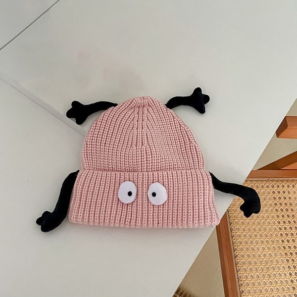 Børnemanchetstrik Beanie strikkehue Hat PINK pink