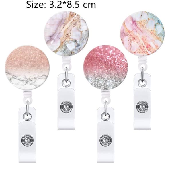 4 delar infällbar nyckelring Badge Hållare