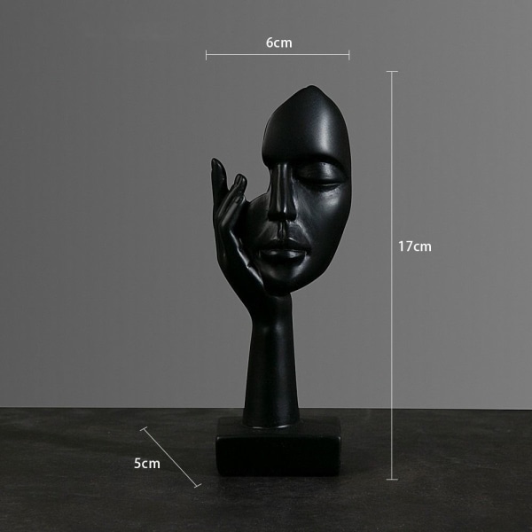 Abstrakt statue desktop ornamenter SORT A A Black A-A