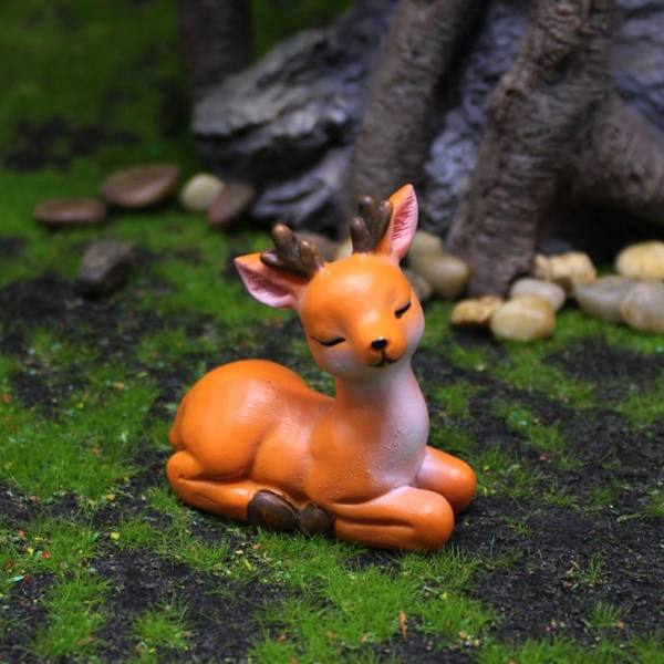 1 Par Mini Hjorte Figur Miniaturer Sika Hjorte Jul Hjorte