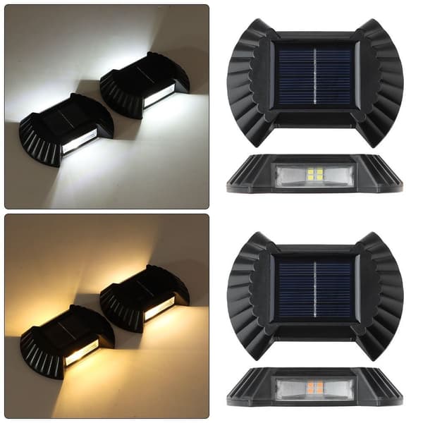 LED Solar Light Utvendig Vegglampe HVIT LYS-2LED HVIT white light-2LED