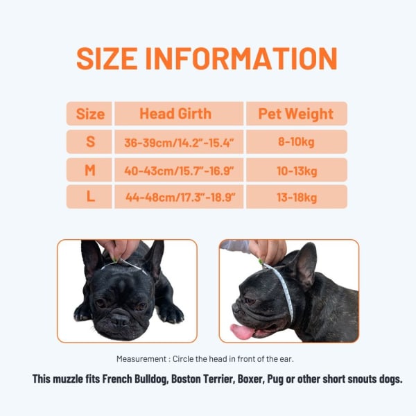 Kjæledyrhundsnuten ansiktsnett SVART S(36-39CM) Black S(36-39cm)