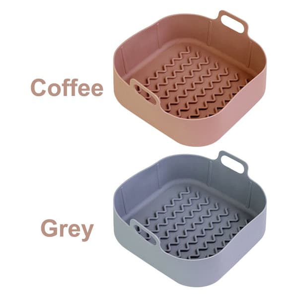 Fyrkantig silikongryta för luftfritös GRÅ grey